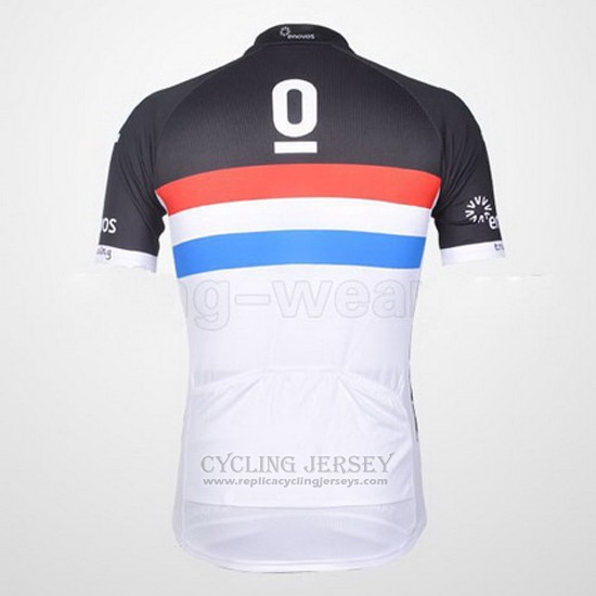 2011 Cycling Jersey Trek Leqpard Champion France Black and White Short Sleeve and Bib Short